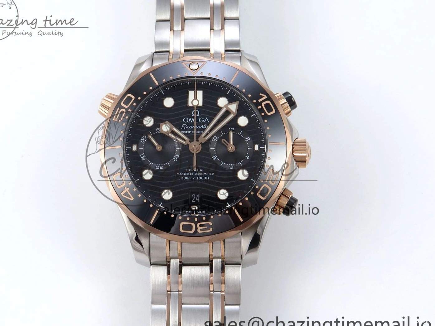 0507 Seamaster 300m Chrono SS YG OMF 1:1 Best Edition Blue Dial on SS YG Bracelet A Popular 7685